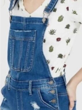 Kancan Denim Short Overalls - Light Blue style ESTILO size LARGE